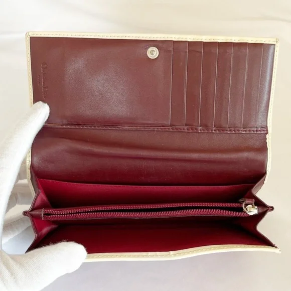 Rare VINTAGE Dior Trotter No. 1 Long Flap Wallet Red Oblique Canvas Y2K - Picture 4 of 12